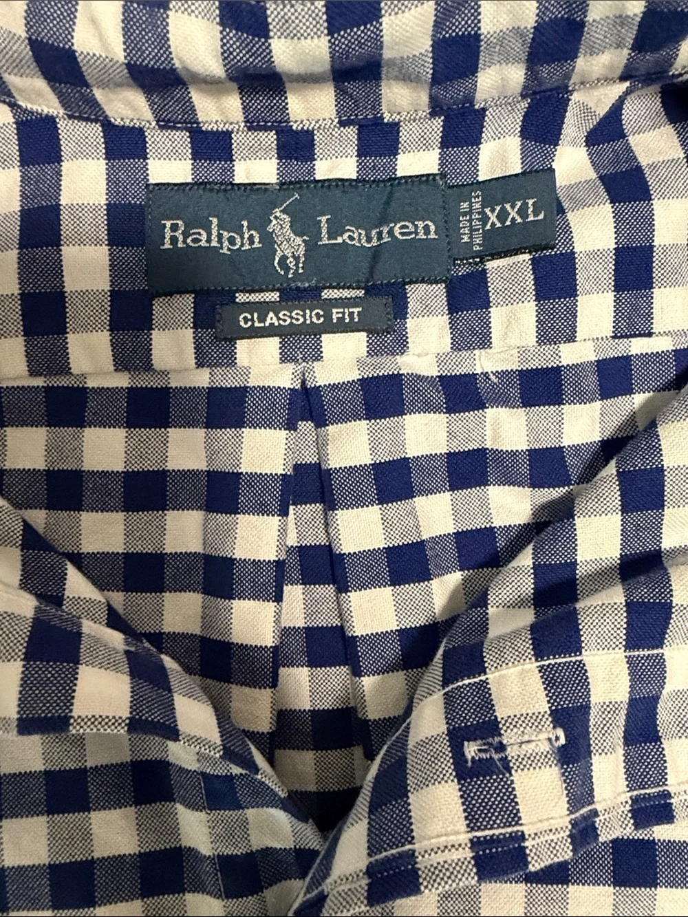 Polo by Ralph Lauren Blue and White Gingham Short-Sleeve Button-Down